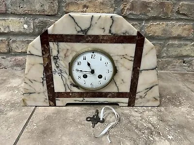 Antique Victorian Circa 1867 French Japy Freres Onyx Mantel Clock 8-Day • $299.99