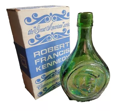 Robert F Kennedy Wheaton Glass Green Decanter The Great American Series In Box • $9.99