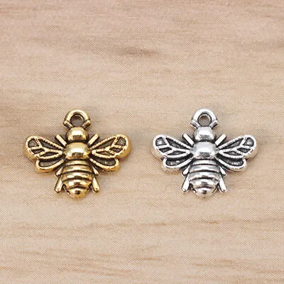 £4.79 • Buy 50 X Tibetan Silver/Gold Tone Bumble Bee Honeybee Insects Charms Pendants Beads
