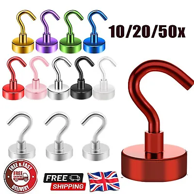 10-50X Heavy Duty Magnetic Hooks Hanger Hold Neodymium Strong Magnet Bear 4KG • £3.99