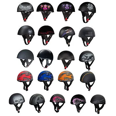 Fulmer Adult Shorty Motorcycle Helmet Half Helmet Cruiser DOT Approved 301 TAC • $59.95