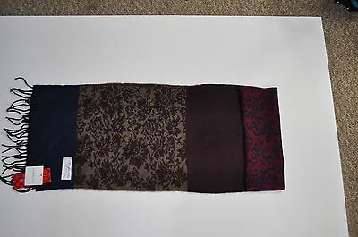 NEW Croft & Barrow Men's Navy Burgundy Patterned/Solid Acrylic Scarf MSRP $28 • $7.99