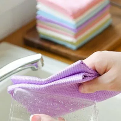 5PC Nano Scale Streak-Free Miracle Cleaning Cloths 30cm X 40cm Reusable • £7.39