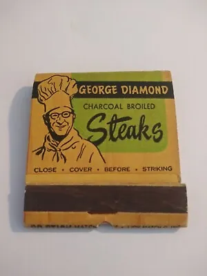 Vintage Matches From George Diamond Charcoal Broiled Steaks Chicago Illinois • $10.95