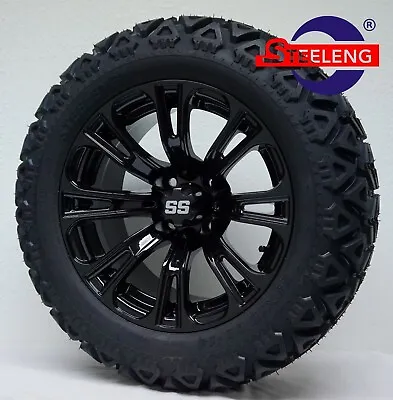 GOLF CART 14 X7  BLACK VOODOO WHEELS And 23 X10 -14  DOT ALL TERRAIN TIRES (4) • $759