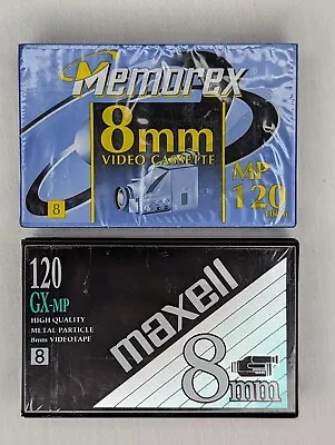 Lot Of 2 - New Maxell 8mm GX-MP & Memorex 120 MIN Camcorder Video Cassette Tapes • $14.99