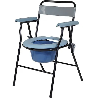 Folding Lightweight Commode Chair Toilet With Top Loading Easily Removable Pot • £42.99