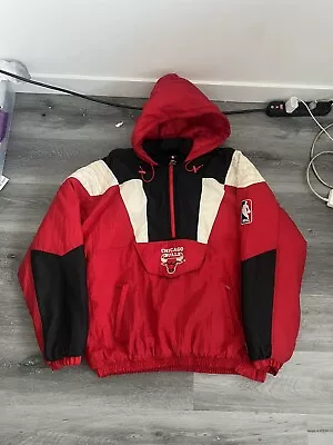 Vintage 90s Starter Chicago Bulls Jacket Pullover Kangaroo Pocket Mens Size XXL • $190