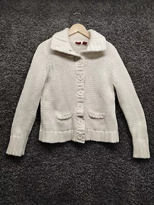 Mossimo Cardigan Sweater Women XL White Knit Collared Cute Comfortable • $26.97