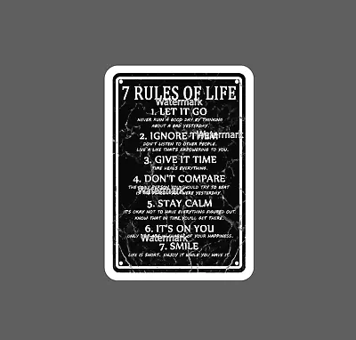 7 Rules To Life Sticker Smile Waterproof - Buy Any 4 For $1.75 EACH Storewide! • $2.95