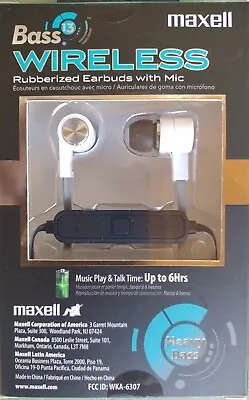 Maxell Bass 13 Bluetooth Wireless Rubberized Earbuds With Mic (Heavy Bass) • $14.97