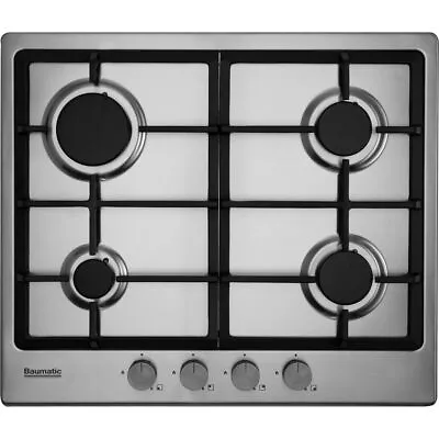£159 • Buy Baumatic BHIG620X Built In 60cm 4 Burners Gas Hob Stainless Steel