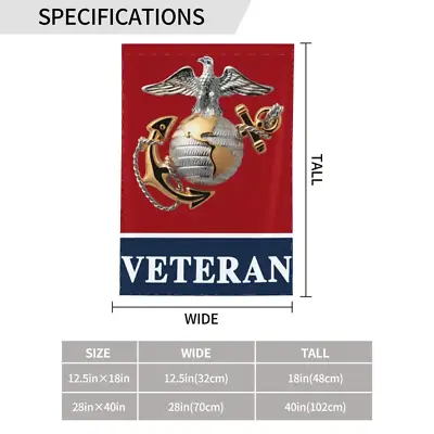 Marine Corps Vet Garden Flag 18x12 Show Pride In The CORPS Free Shipping US-US • $8.95