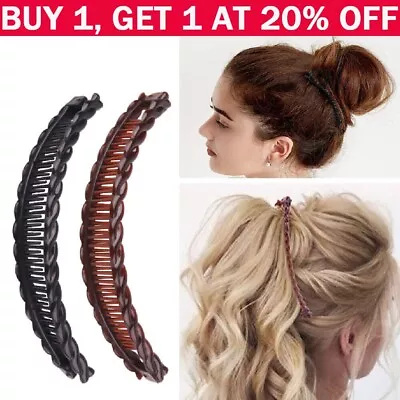 $1.78 • Buy Large Banana Hair Clip Tort Twisted Long Fish Clip Comb Grip Barrettes Hairpin ◁