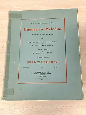 Hungarian Melodies For Contralto Or Baritone Voice 1893 Paperback Book • £12