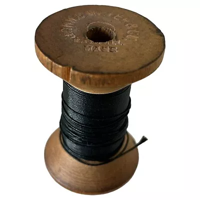 Vintage John C Meyer & Co Wooden Spool Black 2 Oz Thread 2.5  Tall FF 8 MASS • $13.49