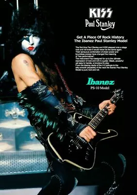 Paul Stanley PS10 Ibanez Guitar Large Promotional Vinyl Poster     Kiss • $45