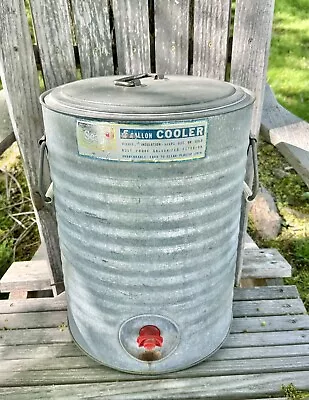 Vtg Sears Galvanized Metal Lined  5 Gallon Drinking Water Cooler Retro Wedding • $74.50