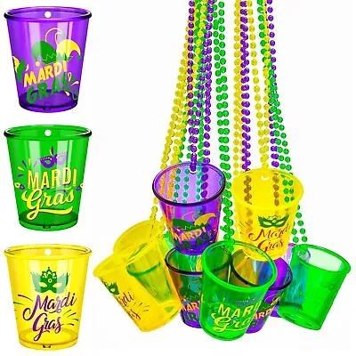 FUNIXY 24Pcs Mardi Gras Beads Bulk 37in Purple Green Yellow Beads Necklaces W... • $30.64