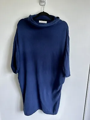 Carla Zampatti Blue Cashmere Blend Knit Dress Size L • $90