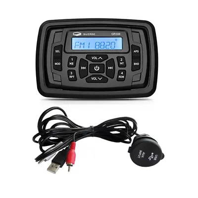 $79.99 • Buy Marine Audio Stereo Bluetooth Digital Media Receiver Boat Radio With USB Cable  