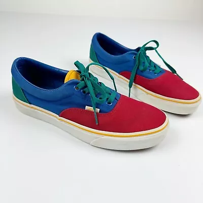 VANS Atwood Sneakers Mens Size 7.5 Womens 9 Colorblock Red Blue Yellow Low Top • $34.98