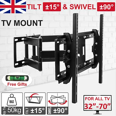TV Wall Stand Motion Tilt 15° Swivel For 32 45 50 55 60 65 70  LCD Display • £28.69