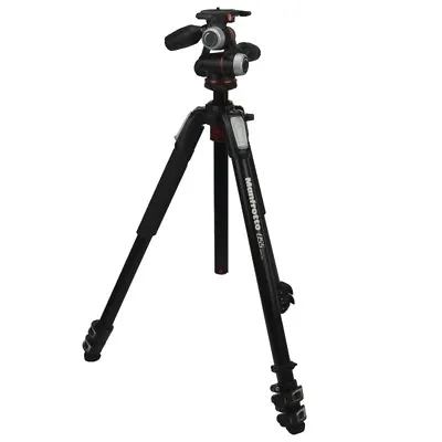 Manfrotto 055 Aluminum 3 Leg Segment Tripod & 3-Way Tilt Camera Stick • £260.12