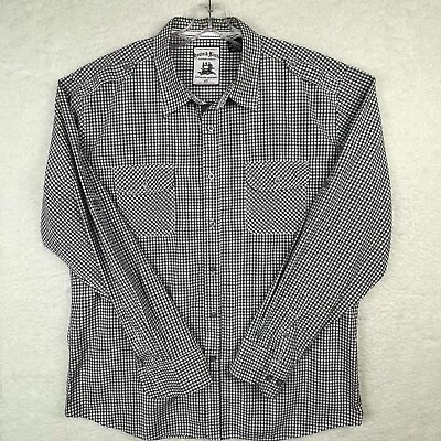 Denim & Rivets Mens 4X Black White Checked Long Sleeve Roll Up Sleeve Shirt • $14.44