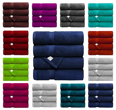 4x Big Jumbo Bath Sheet 100% Egyptian Cotton 500 GSM Soft Large Bath Sheet Towel • £6.65