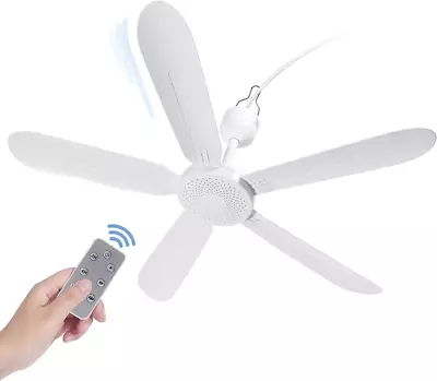 28  Indoor Outdoor Ceiling Fan With Remote Control - AC 110V/DC 12V - Portable H • $48.99