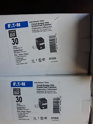 $176 • Buy 1 New Eaton Type Br Ground Fault  Gftcb230 2 Pole 30 Amp Gfci Plug In 