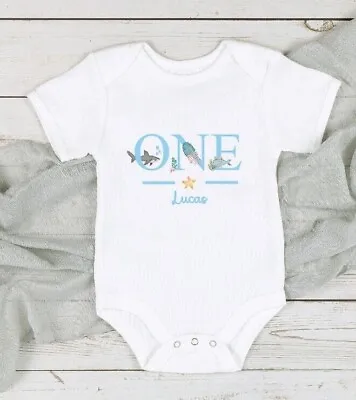 £9.99 • Buy Personalised Name Is One Sealife First Birthday (Baby Vest | T-shirt| Bodysuit