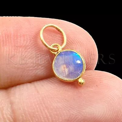 Natural Moonstone Charm Solid 18k Gold Charm Handmade Charm Boho Gemstone Charm • $40.31