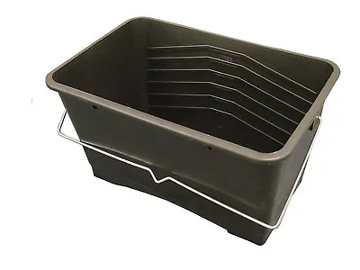 15l Black Plastic Paint Scuttle With Metal Handle Paint Bucket 15 Litres • £7.99