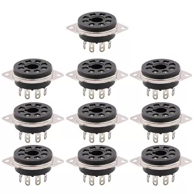 For EL34 6V6 6L6 KT88 Chassis Mount 8pin Bakelite Octal Valve Tube Socket 10Pcs • $19.89