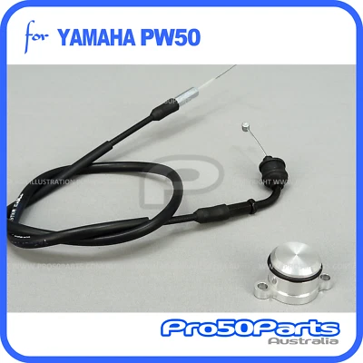 $94.81 • Buy Yamaha PW50 Peewee50 Single Throttle Cable & Oil Block Off Plate