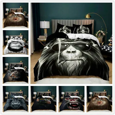 £69.64 • Buy Funny Orangutan 3D Printed Bedding Set 2/3PCS Duvet Cover Pillowcase H1