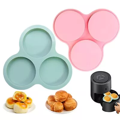 Muffin Top Pans For Baking Hamburger Bun Pan 2PCS Silicone Muffin Molds Muff... • $18.95