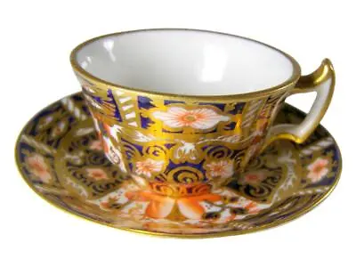 1911 Royal Crown Derby Traditional Imari Miniature Cup & Saucer #2451 • $118.79