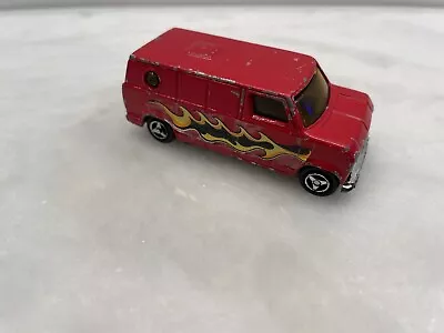 Vintage Flame Bubble Window Van Die Cast Red Van Hong Kong. • $3