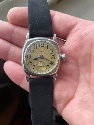 1930s Vintage Elgin Men's Art Deco Cushion Case Watch • $30