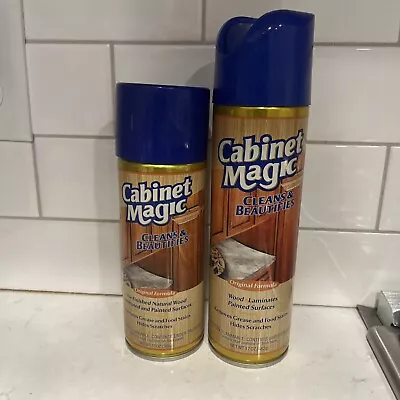 Cabinet Magic Cleaner 2 Spray Cans Vintage Original Discontinued ~85% Full • $54.99