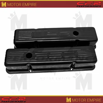 For 1958-86 Chevy Small Block 350 Tall Steel Valve Covers Edp Black W/ 350 Logo • $44.80