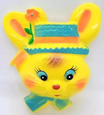 Easter Bunny Kitschy Bonnet Plastic Cake Topper Decoration - VINTAGE • $11.20