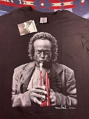 Vintage 1992 Miles Davis Jazz Legend T-Shirt Size XL Trumpeter RARE Musician 90s • $239.99