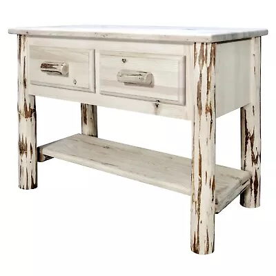 Rustic Entry Way Table Log Foyer Tables Amish Made Handcrafted Cabin Furniture  • $741.21