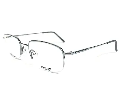 Marchon Eyeglasses Frames FLEXON 606 LT GUNMETAL Rectangular 52-19-140 • $79.99