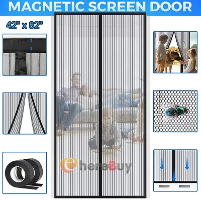 UPGRADE Magnetic Screen Door Hands-Free Durable Fiberglass Mosquito Mesh Curtain • $13.29