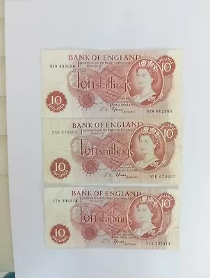3 X10 Shilling Notes  J S Fforde • £4.15